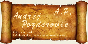 Andrej Pozderović vizit kartica